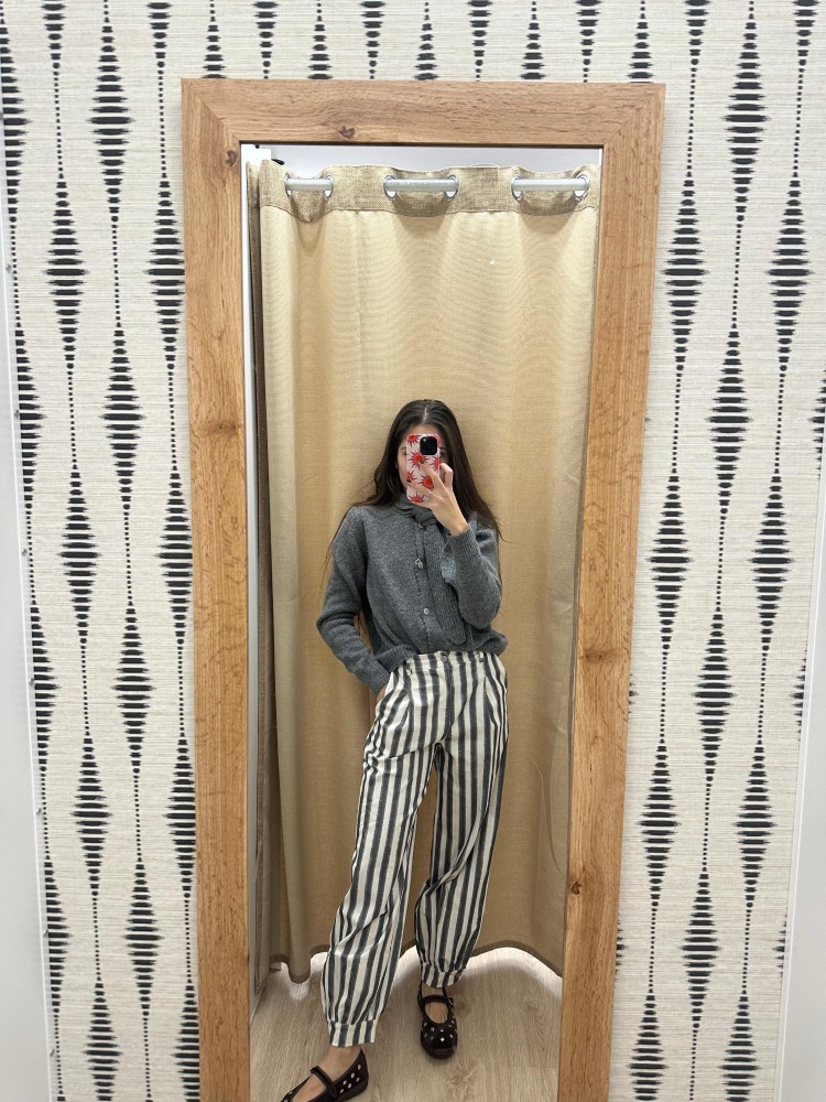 Pantalon bombacho raya difuminada