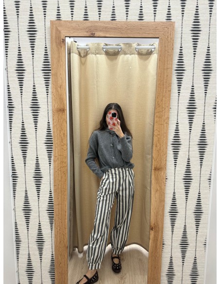 Pantalon bombacho raya difuminada