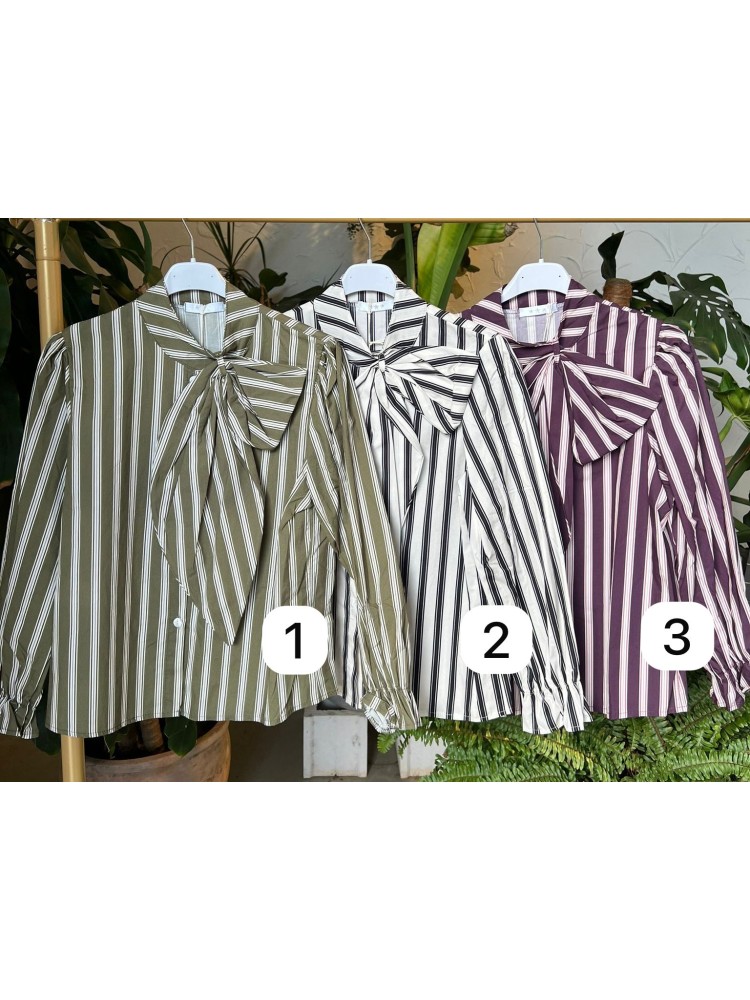 Camisa estampada con lazada asimétrica