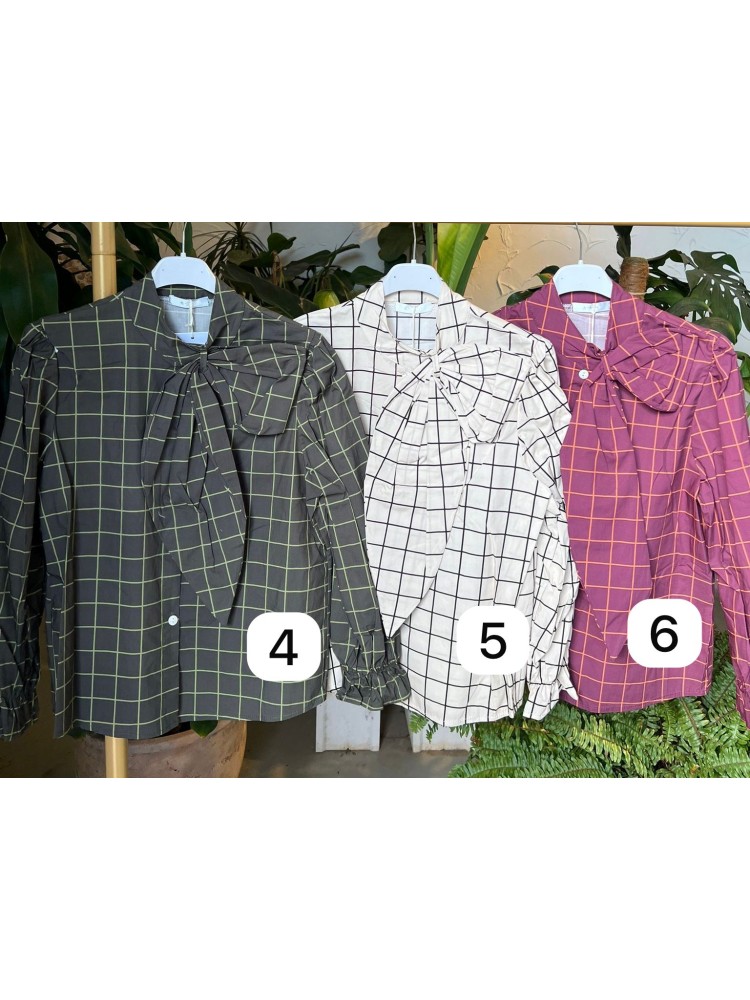 Camisa estampada con lazada asimétrica