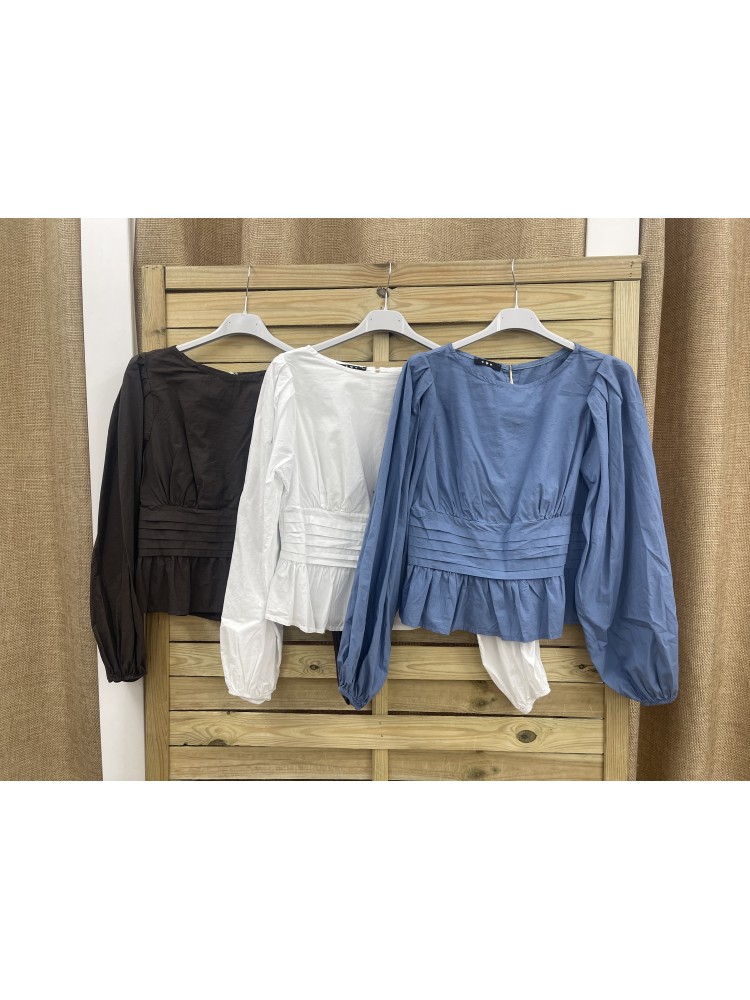 Camisa con mini jaretas en cintura