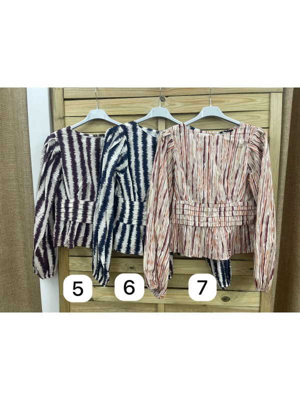 Camisa Carlota con pliegues en cintura