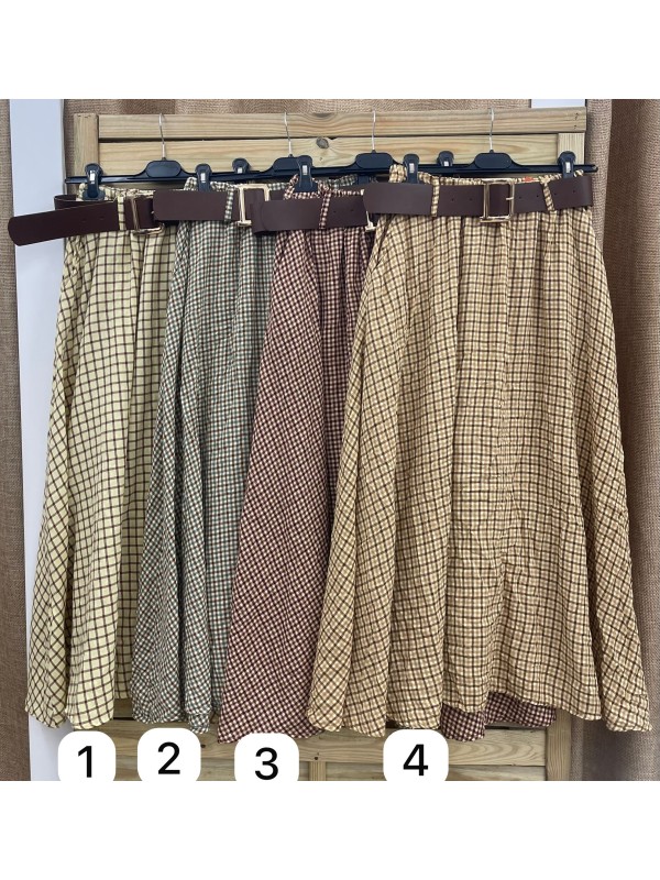 Falda Jara midi con cinturón