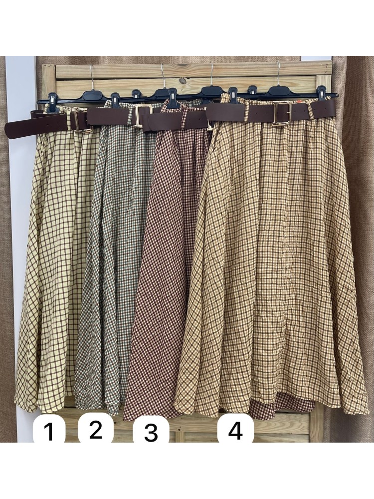 Falda Jara midi con cinturón