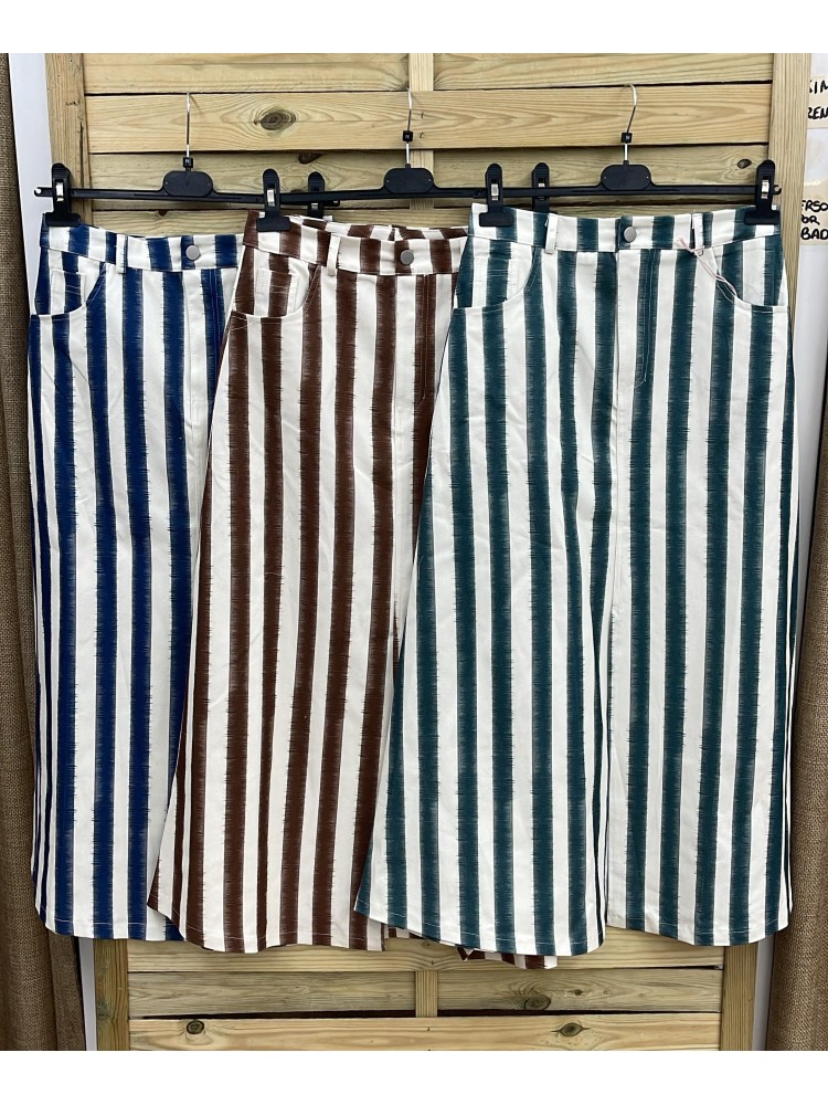 Falda vaqueta midi raya difuminada