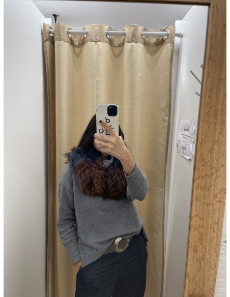 Cuello de pelo natural de colores