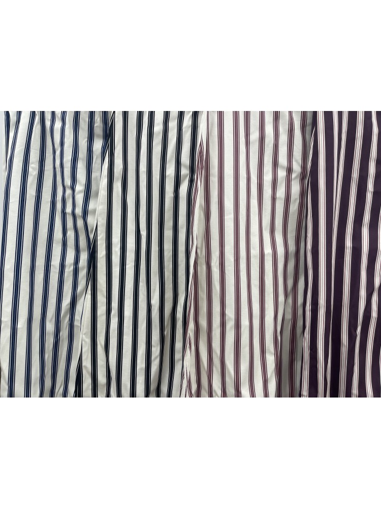 Falda corte asimétrico de rayitas