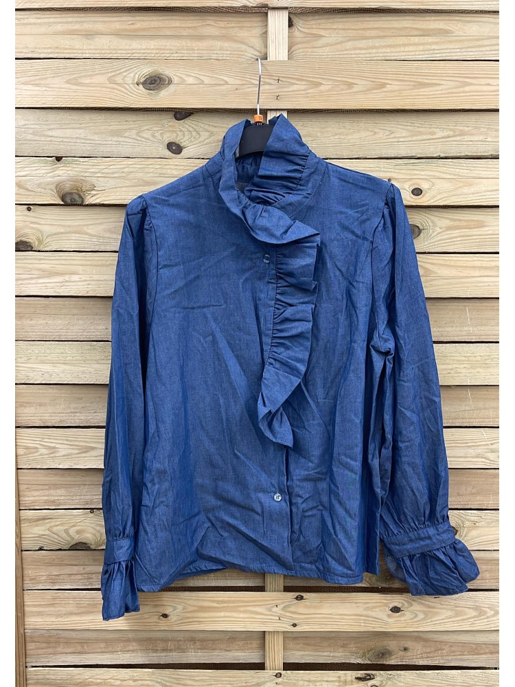 Camisa vaquera Eli volante vertical