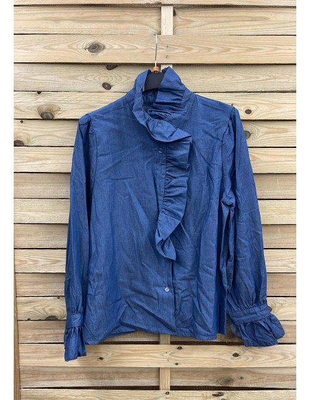 Camisa vaquera Eli volante vertical