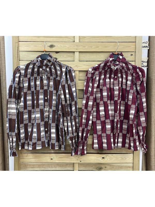 Camisa tricolor mini rectangulos verticales