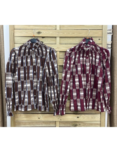 Camisa tricolor mini rectangulos verticales