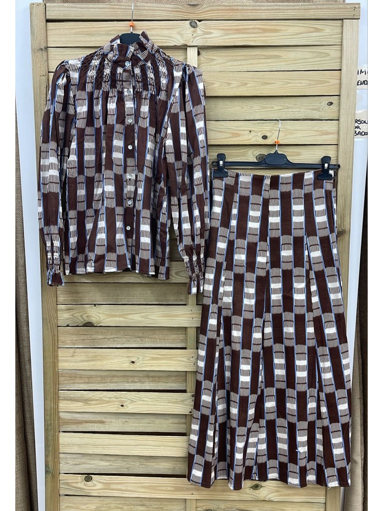 Camisa tricolor mini rectangulos verticales