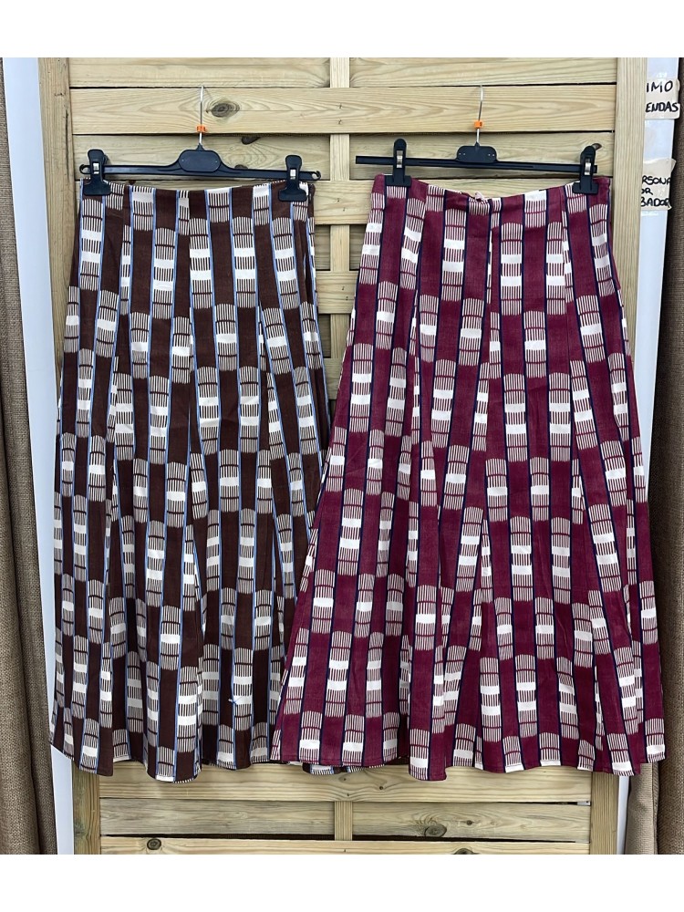 Falda tricolor mini rectángulos verticales