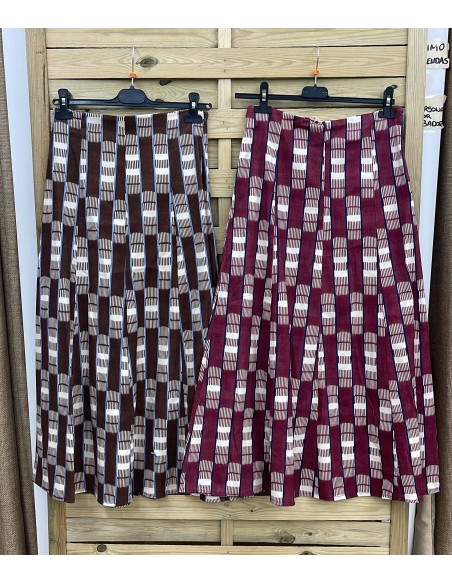Falda tricolor mini rectángulos verticales
