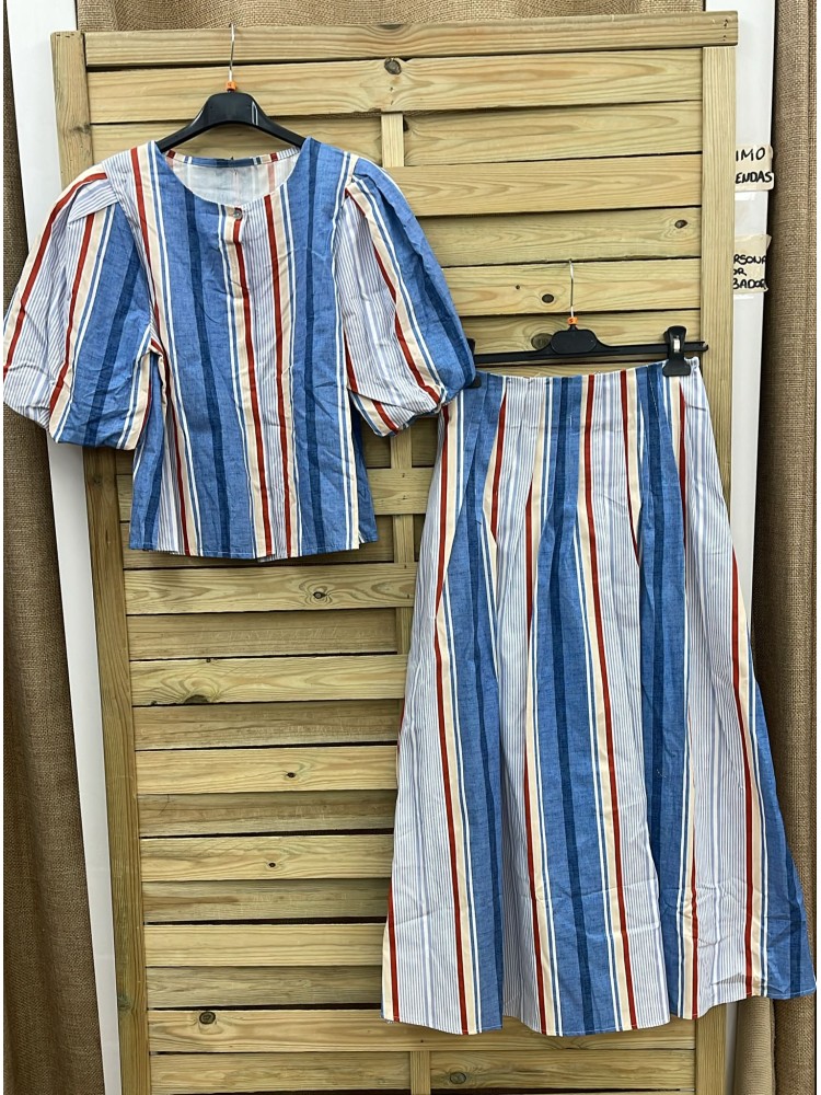 Camisa Alba rayas asimetricas