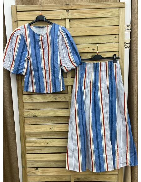 Camisa Alba rayas asimetricas