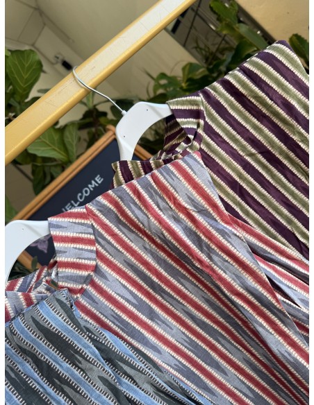 Camisa hombreras de rayitas difuminadas