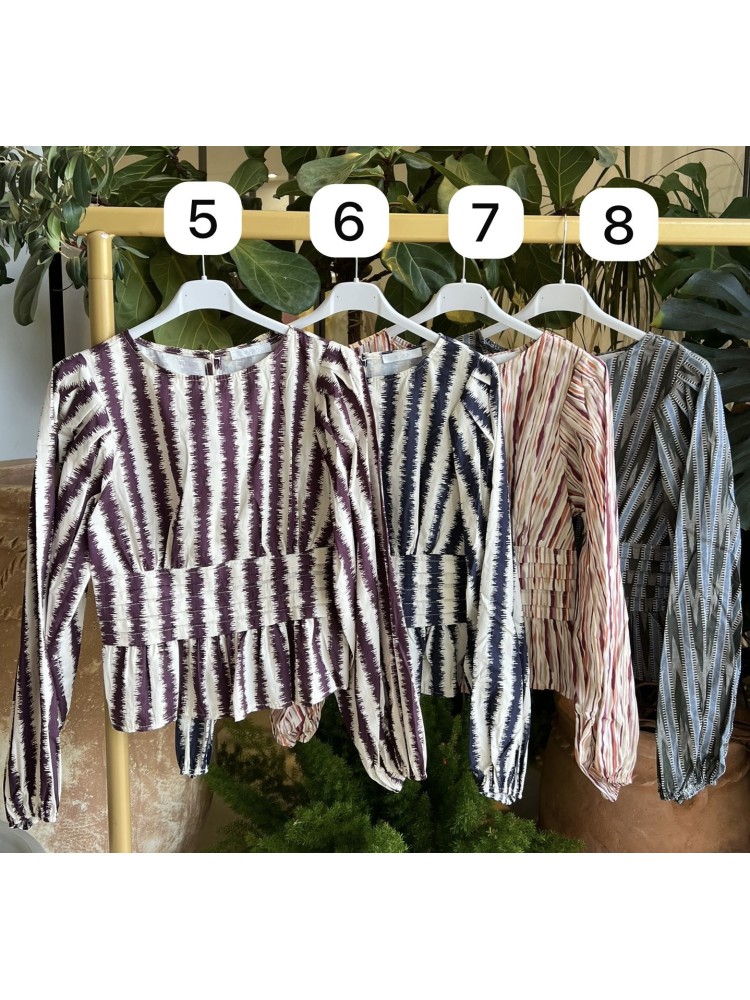 Camisa Carlota con pliegues en cintura