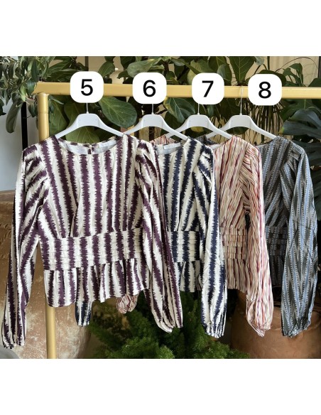 Camisa Carlota con pliegues en cintura