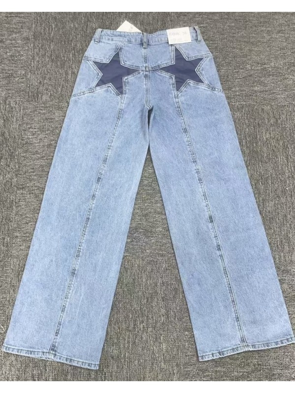 Jeans con estrella trasera azul