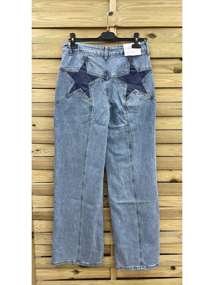 Jeans con estrella trasera azul