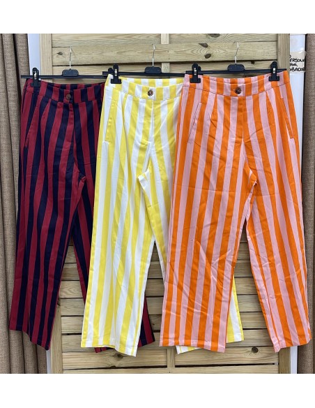 Pantalon de rayas bolsillo recto