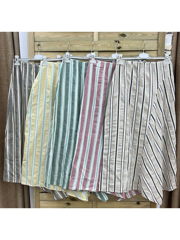 Falda Beatriz rayas corte asimetrico