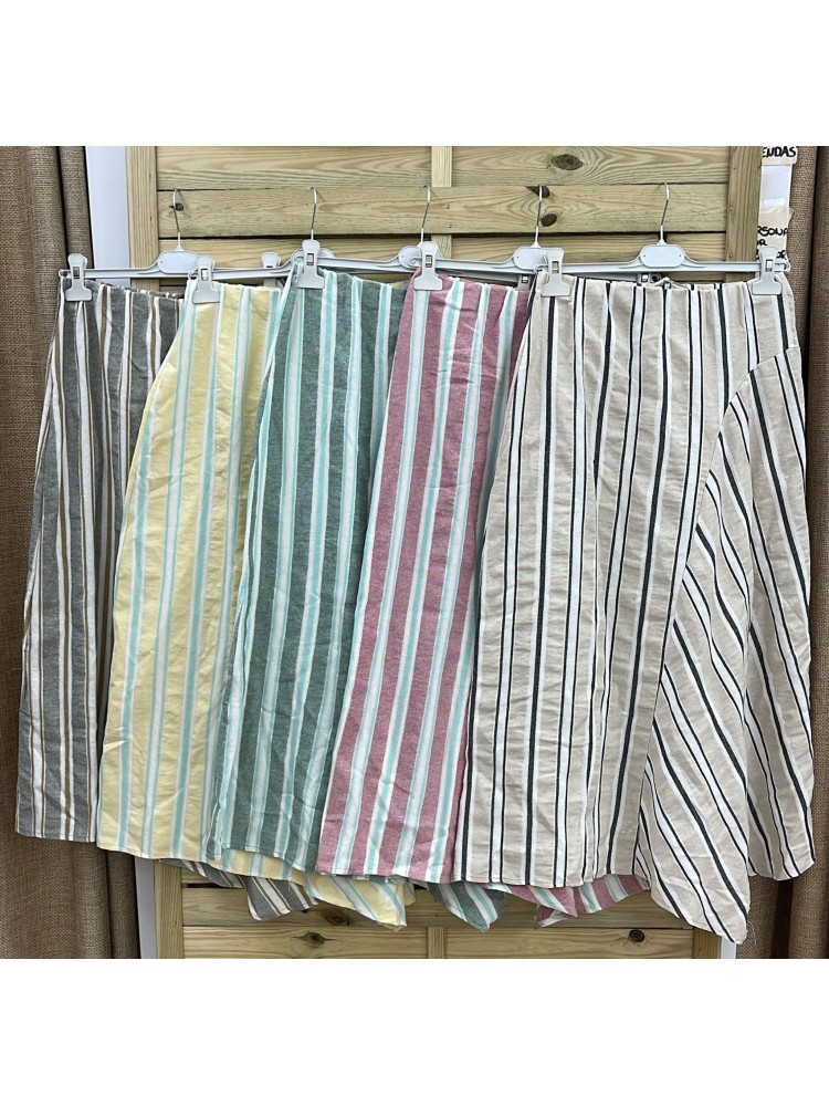 Falda Beatriz rayas corte asimetrico