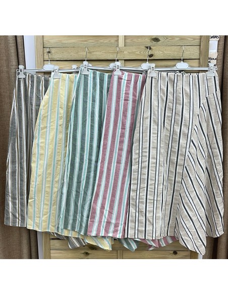 Falda Beatriz rayas corte asimetrico