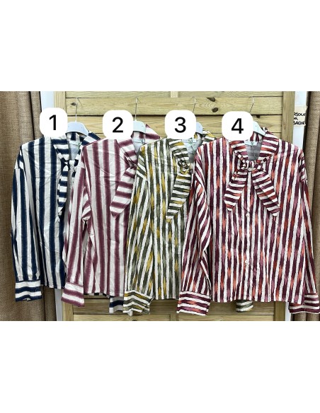 Camisa Marina de rayas con nudo