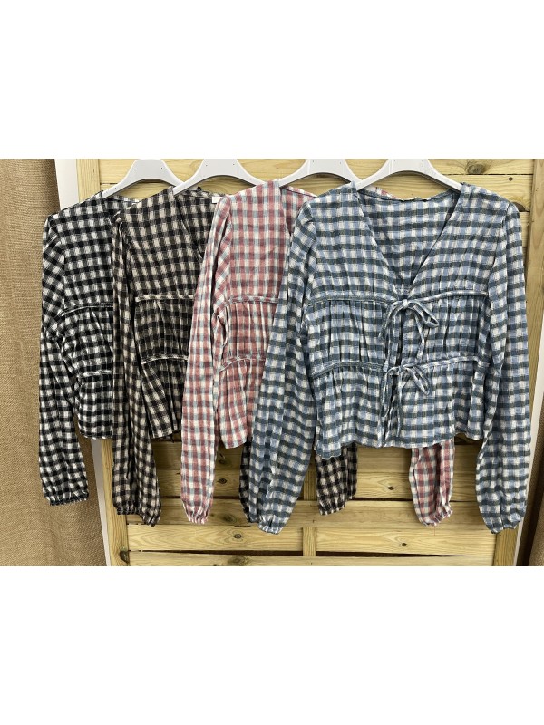 Camisa vichy lazos Denia