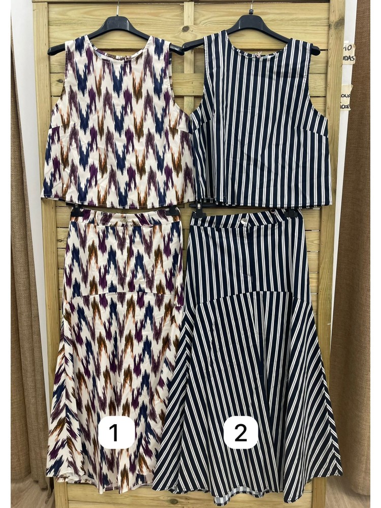 Falda midi estampada Catalina