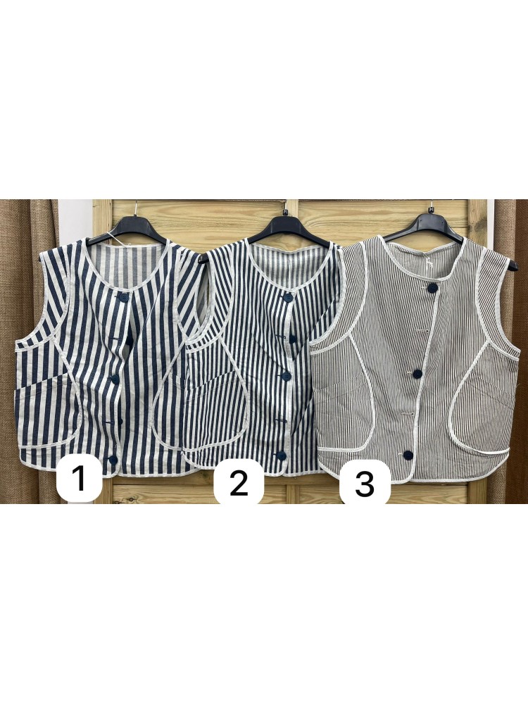 Chaleco raya marinera vivo liso