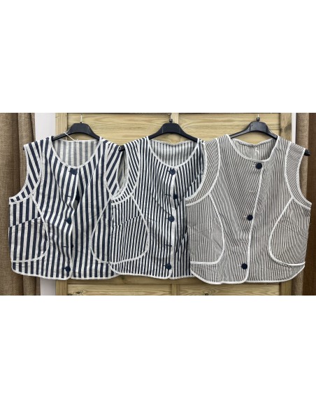 Chaleco raya marinera vivo liso