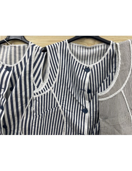 Chaleco raya marinera vivo liso