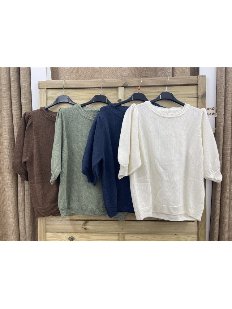 Jersey de punto fino de manga francesa