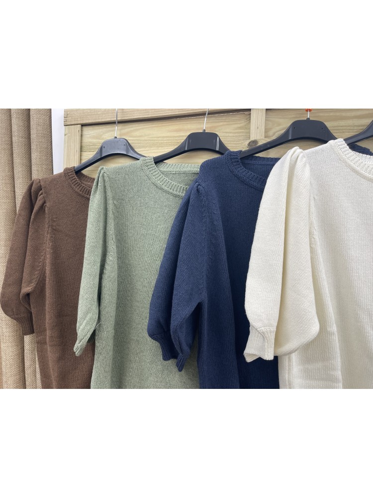 Jersey de punto fino de manga francesa