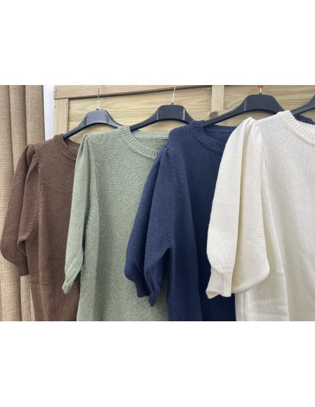 Jersey de punto fino de manga francesa