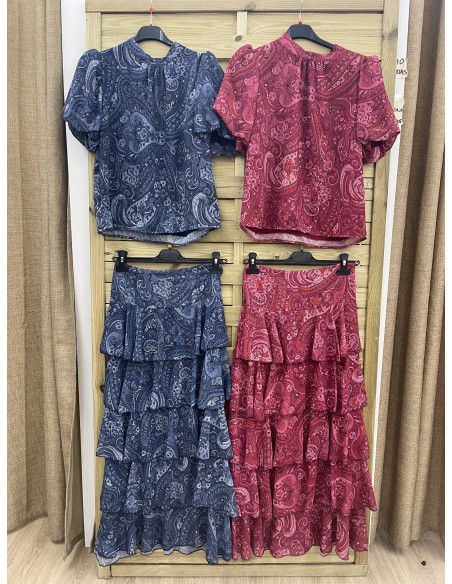 Falda Anastasia estampada con capas