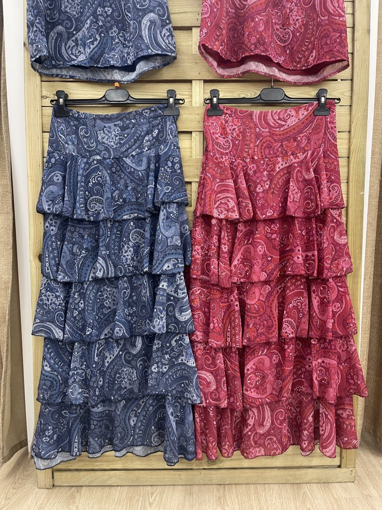 Falda Anastasia estampada con capas
