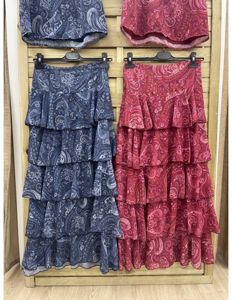 Falda Anastasia estampada con capas