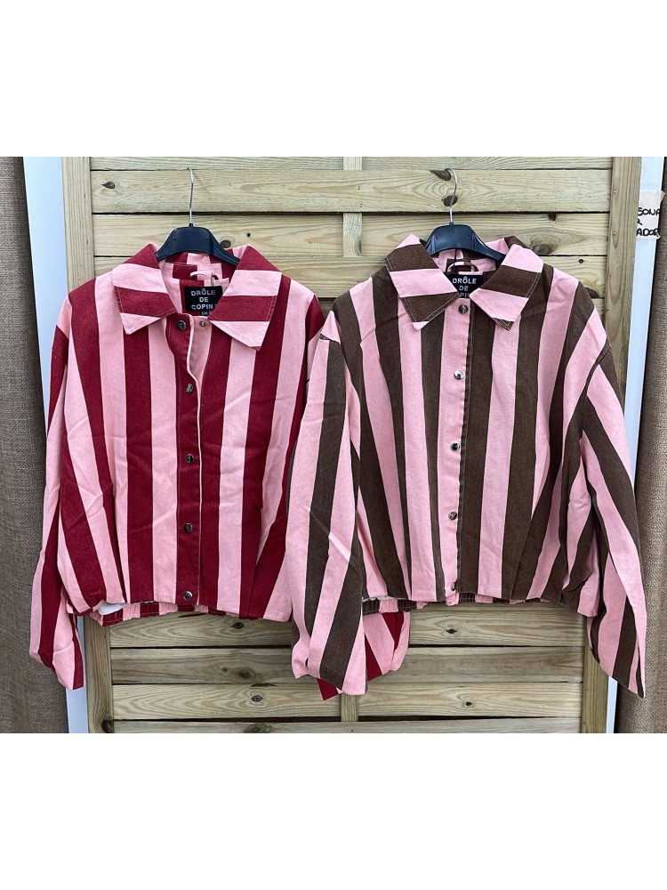 Bomber de rayas con maxi manga