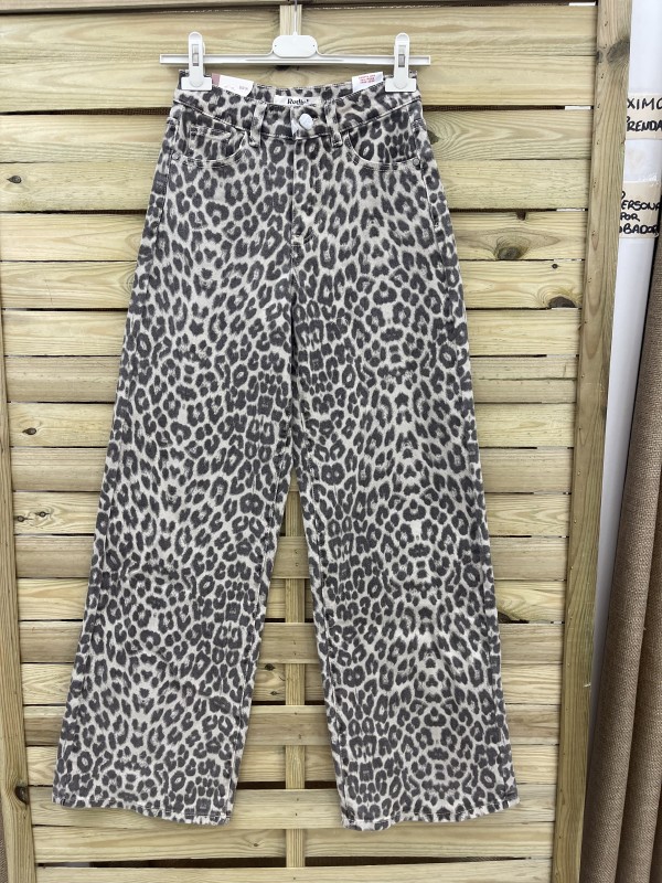 Jeans leopardo recto
