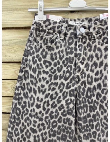 Jeans leopardo recto