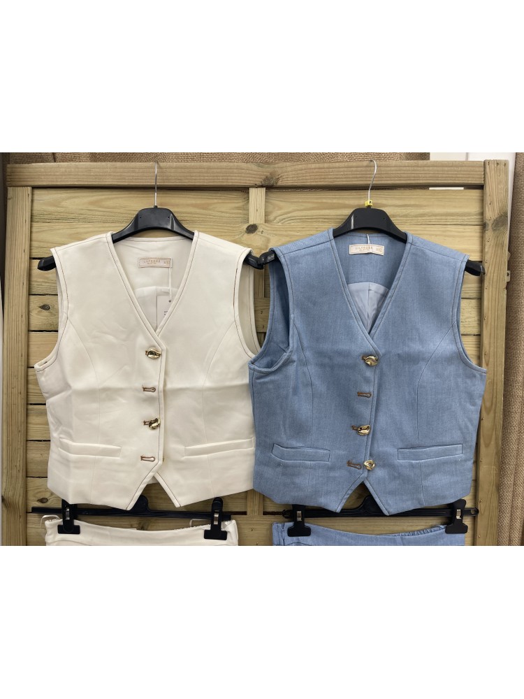 Chaleco Sara botones dorados