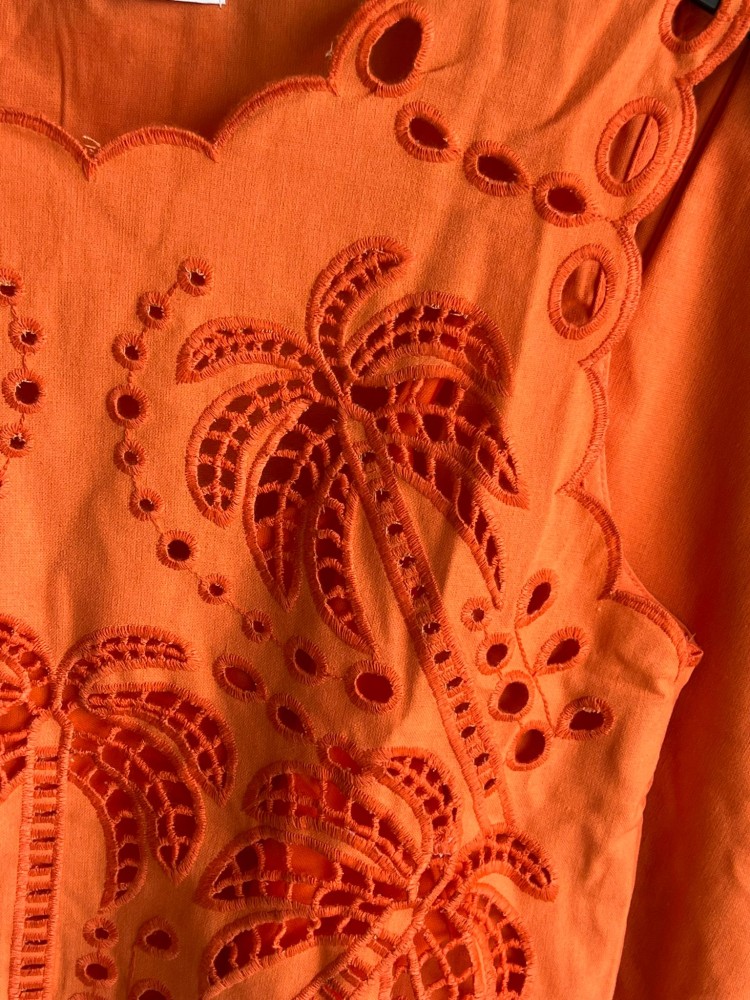 Conjunto de top y pantalón palmera calado