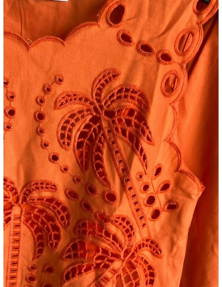 Conjunto de top y pantalón palmera calado