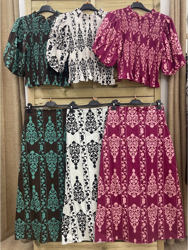 Top cenefa Vega con manga abullonada