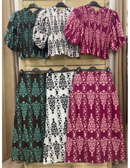 Top cenefa Vega con manga abullonada