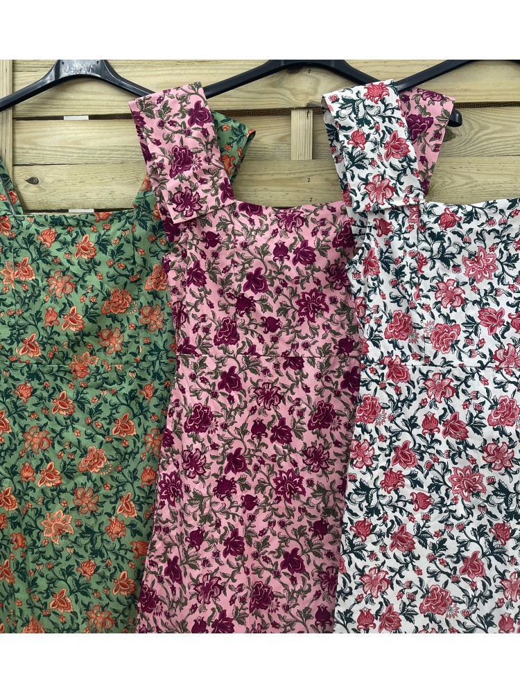 Vestido florecitas de sisa con capita en sisa